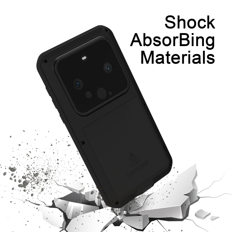 For Huawei Mate 60 LOVE MEI Metal Shockproof Life Water-resistant Dustproof Phone Case(Black)