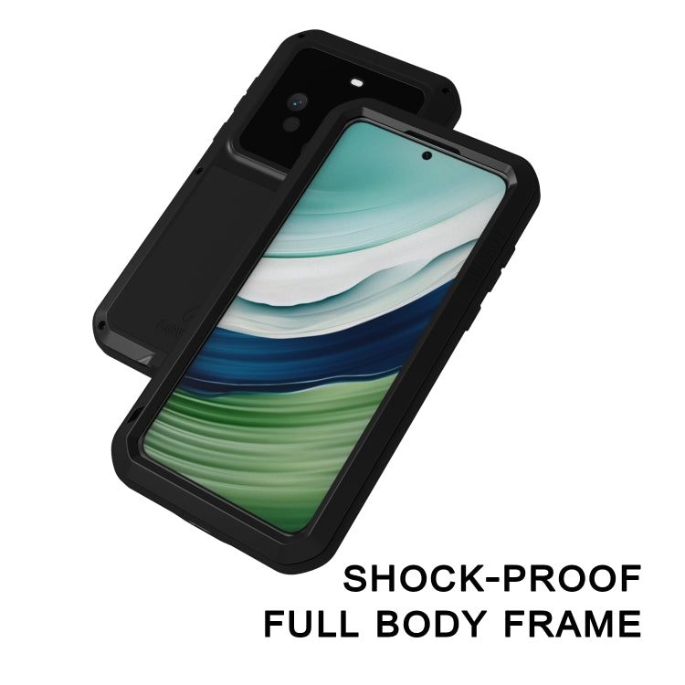 For Huawei Mate 60 LOVE MEI Metal Shockproof Life Water-resistant Dustproof Phone Case(Black)