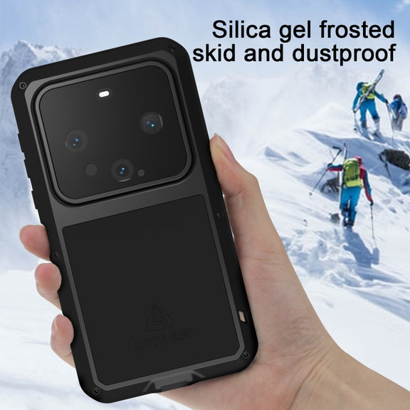 For Huawei Mate 60 LOVE MEI Metal Shockproof Life Water-resistant Dustproof Phone Case(Black)