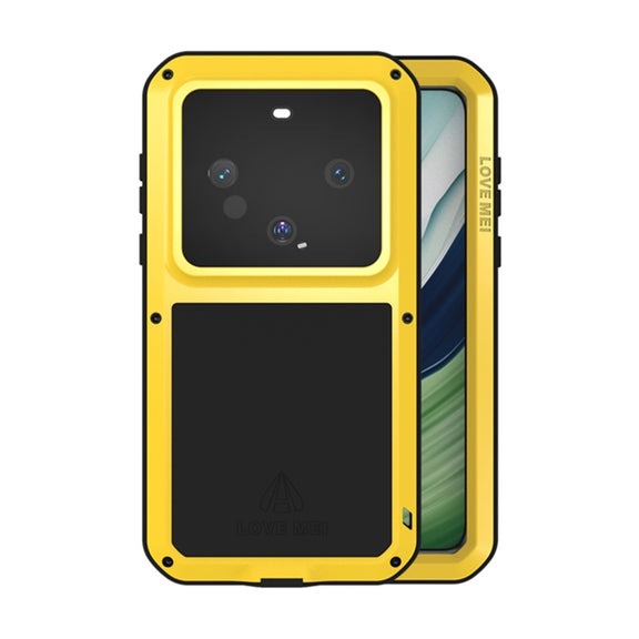 For Huawei Mate 60 LOVE MEI Metal Shockproof Life Water-resistant Dustproof Phone Case(Yellow)