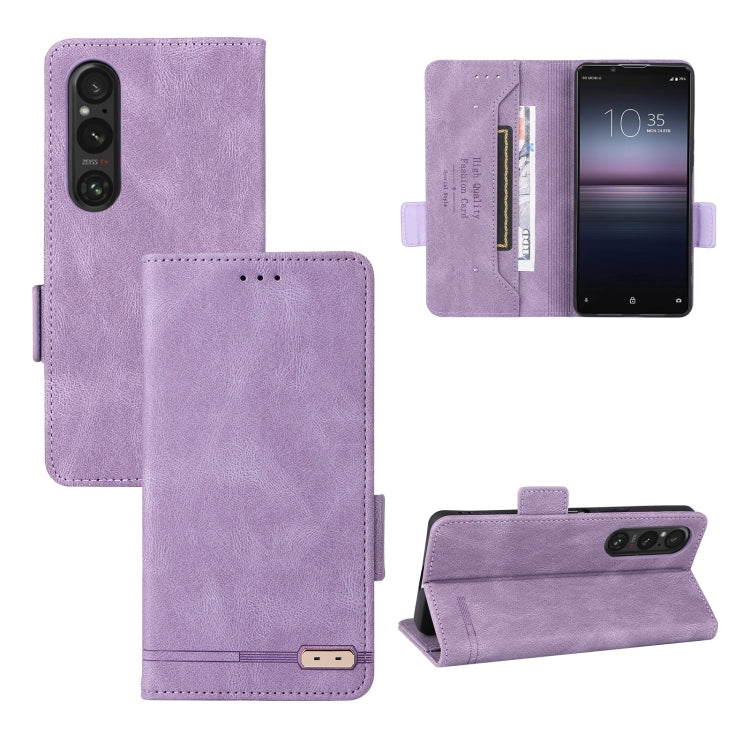 For Sony Xperia 1 VI 2024 Magnetic Clasp Leather Phone Case(Purple) - Sony Cases by PMC Jewellery | Online Shopping South Africa | PMC Jewellery | Buy Now Pay Later Mobicred