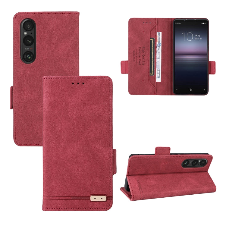For Sony Xperia 1 VI 2024 Magnetic Clasp Leather Phone Case(Red) - Sony Cases by PMC Jewellery | Online Shopping South Africa | PMC Jewellery | Buy Now Pay Later Mobicred