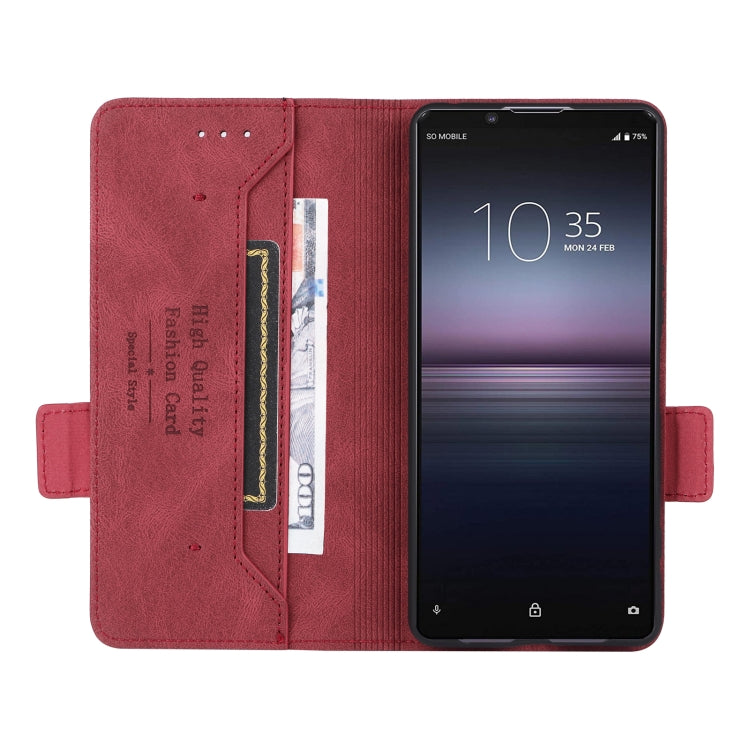 For Sony Xperia 1 VI 2024 Magnetic Clasp Leather Phone Case(Red) - Sony Cases by PMC Jewellery | Online Shopping South Africa | PMC Jewellery | Buy Now Pay Later Mobicred