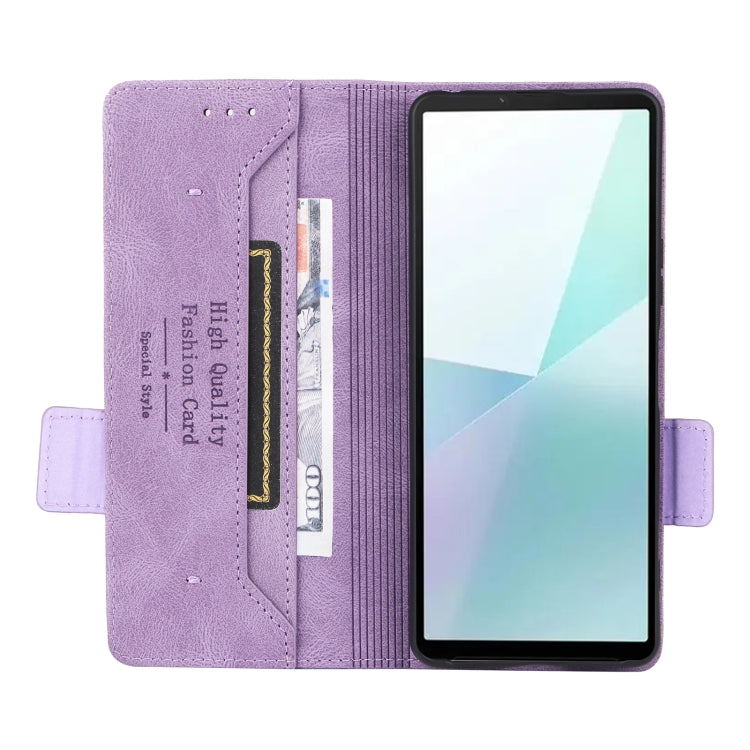 For Sony Xperia 10 VI 2024 Magnetic Clasp Leather Phone Case(Purple) - Sony Cases by PMC Jewellery | Online Shopping South Africa | PMC Jewellery | Buy Now Pay Later Mobicred