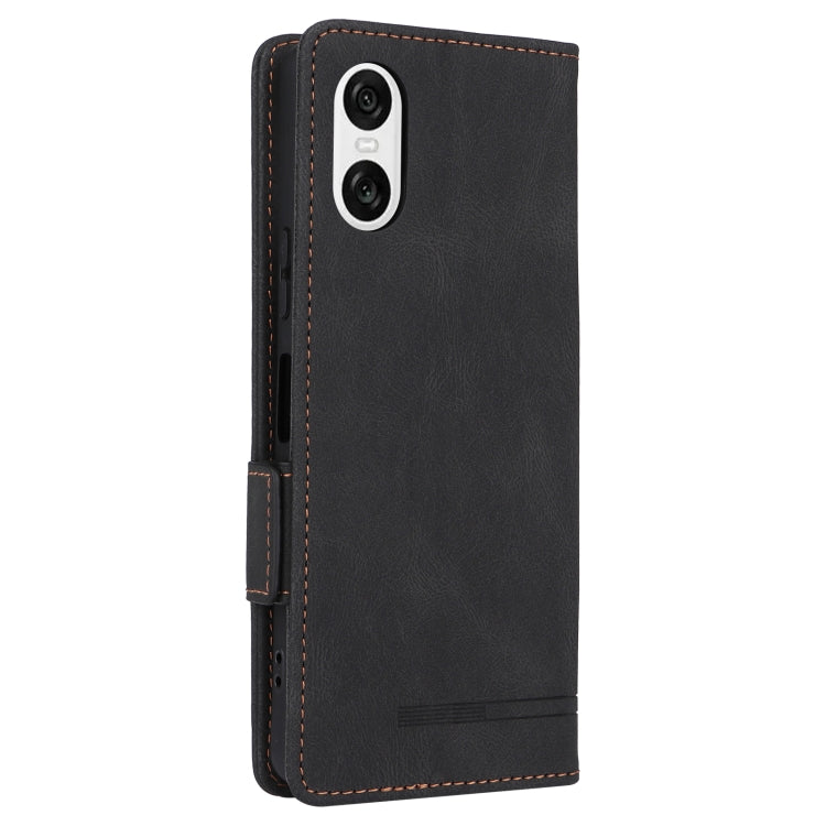 For Sony Xperia 10 VI 2024 Magnetic Clasp Leather Phone Case(Black) - Sony Cases by PMC Jewellery | Online Shopping South Africa | PMC Jewellery | Buy Now Pay Later Mobicred