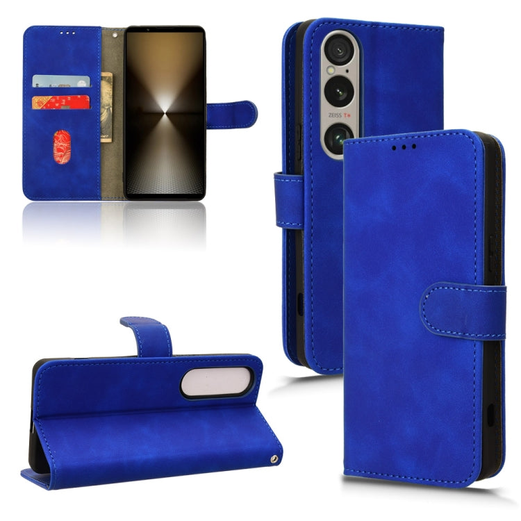 For Sony Xperia 1 VI 2024 Skin Feel Magnetic Flip Leather Phone Case(Blue) - Sony Cases by PMC Jewellery | Online Shopping South Africa | PMC Jewellery | Buy Now Pay Later Mobicred
