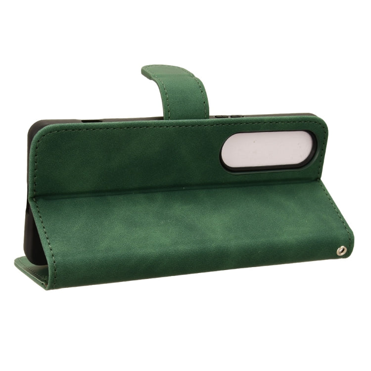 For Sony Xperia 1 VI 2024 Skin Feel Magnetic Flip Leather Phone Case(Green)