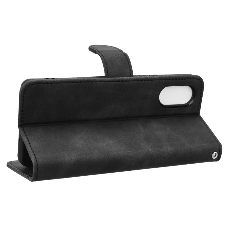 For Sony Xperia 10 VI 2024 Skin Feel Magnetic Flip Leather Phone Case(Black) - Sony Cases by PMC Jewellery | Online Shopping South Africa | PMC Jewellery | Buy Now Pay Later Mobicred