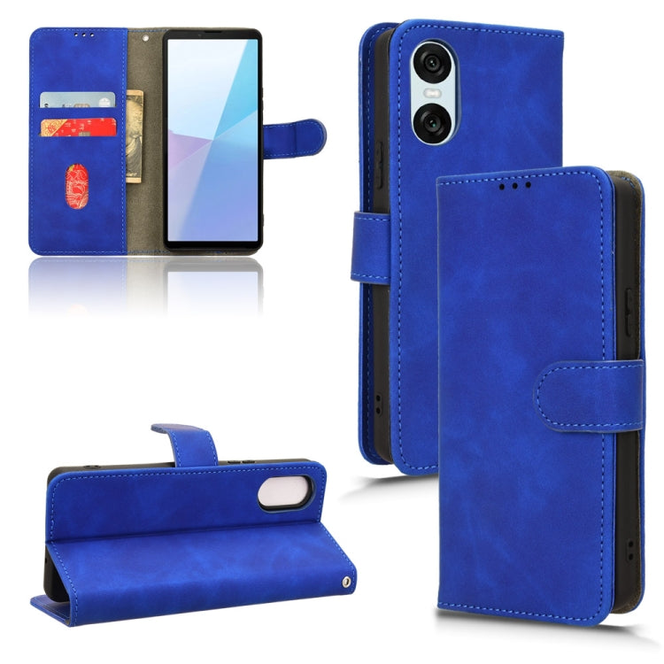 For Sony Xperia 10 VI 2024 Skin Feel Magnetic Flip Leather Phone Case(Blue) - Sony Cases by PMC Jewellery | Online Shopping South Africa | PMC Jewellery | Buy Now Pay Later Mobicred