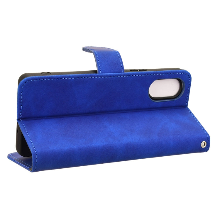 For Sony Xperia 10 VI 2024 Skin Feel Magnetic Flip Leather Phone Case(Blue) - Sony Cases by PMC Jewellery | Online Shopping South Africa | PMC Jewellery | Buy Now Pay Later Mobicred