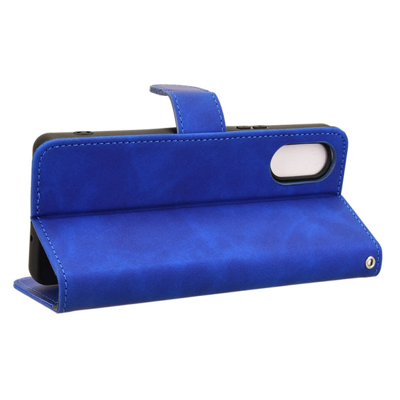 For Sony Xperia 10 VI 2024 Skin Feel Magnetic Flip Leather Phone Case(Blue)
