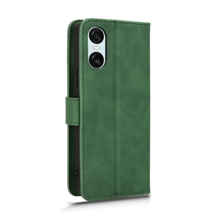 For Sony Xperia 10 VI 2024 Skin Feel Magnetic Flip Leather Phone Case(Green) - Sony Cases by PMC Jewellery | Online Shopping South Africa | PMC Jewellery | Buy Now Pay Later Mobicred