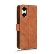 For Sony Xperia 10 VI 2024 Skin Feel Magnetic Flip Leather Phone Case(Brown)