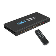 NK-330 3x3 4K 9 Screen HDMI DVI TV Video Wall Controller Splitter Multi Video Screen Processor Splicer, Plug Type:US Plug(Black)