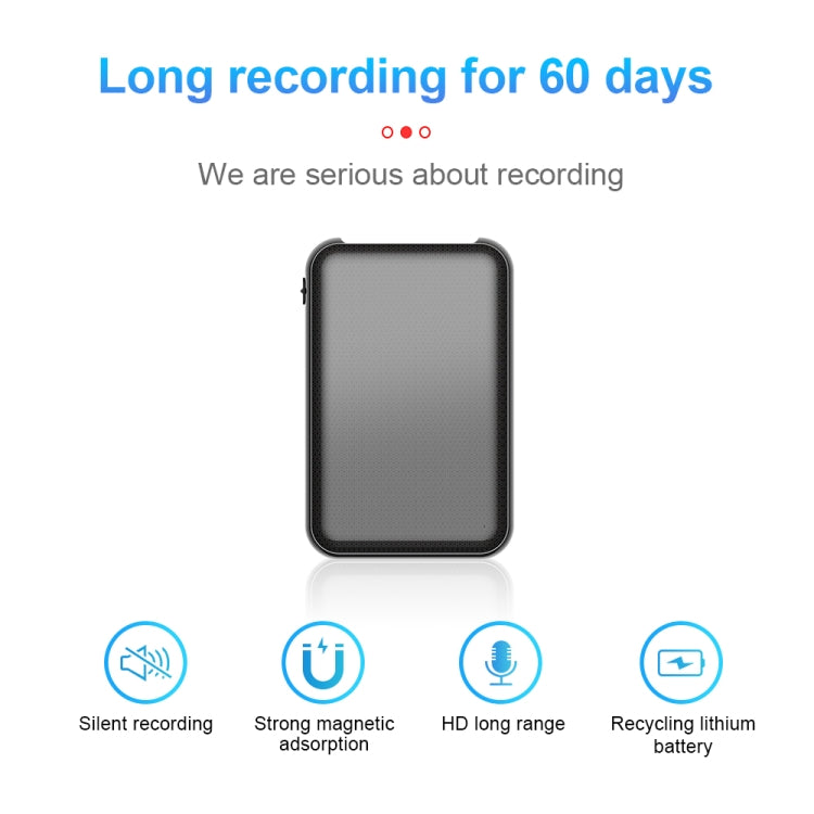 JNN Q75 Magnetic Smart Voice Recorder, Memory:8GB(Black) - free shipping - PMC TechLife - Order now!