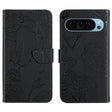 For Google Pixel 9 Skin Feel Butterfly Embossed Flip Leather Phone Case(Black) - Google Cases by PMC TechLife | Online Shopping South Africa | PMC TechLife | Buy Now Pay Later Mobicred