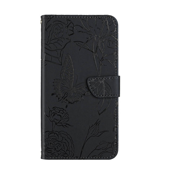 For Google Pixel 9 Pro Skin Feel Butterfly Embossed Flip Leather Phone Case(Black)