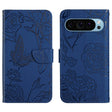 For Google Pixel 9 Pro Skin Feel Butterfly Embossed Flip Leather Phone Case(Blue) - Google Cases by PMC TechLife | Online Shopping South Africa | PMC TechLife | Buy Now Pay Later Mobicred