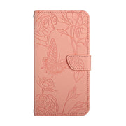 For Google Pixel 9 Pro Skin Feel Butterfly Embossed Flip Leather Phone Case(Pink)