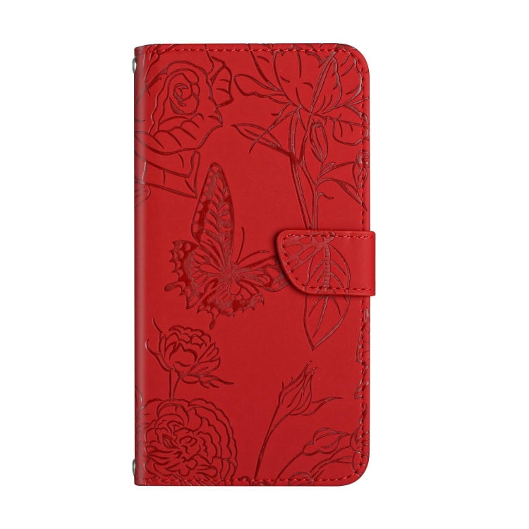 For Google Pixel 9 Pro Skin Feel Butterfly Embossed Flip Leather Phone Case(Red) - Google Cases by PMC TechLife | Online Shopping South Africa | PMC TechLife | Buy Now Pay Later Mobicred