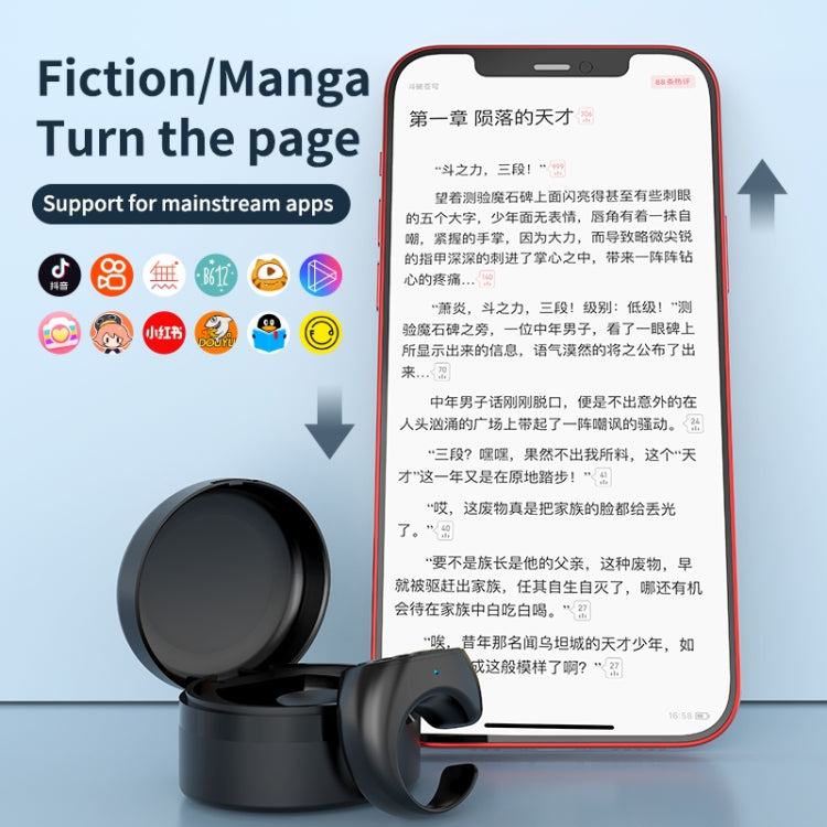 JX-05S 5-button Bluetooth Remote Control Cellphone Smart Ring Remote Control with Charging Case(White)