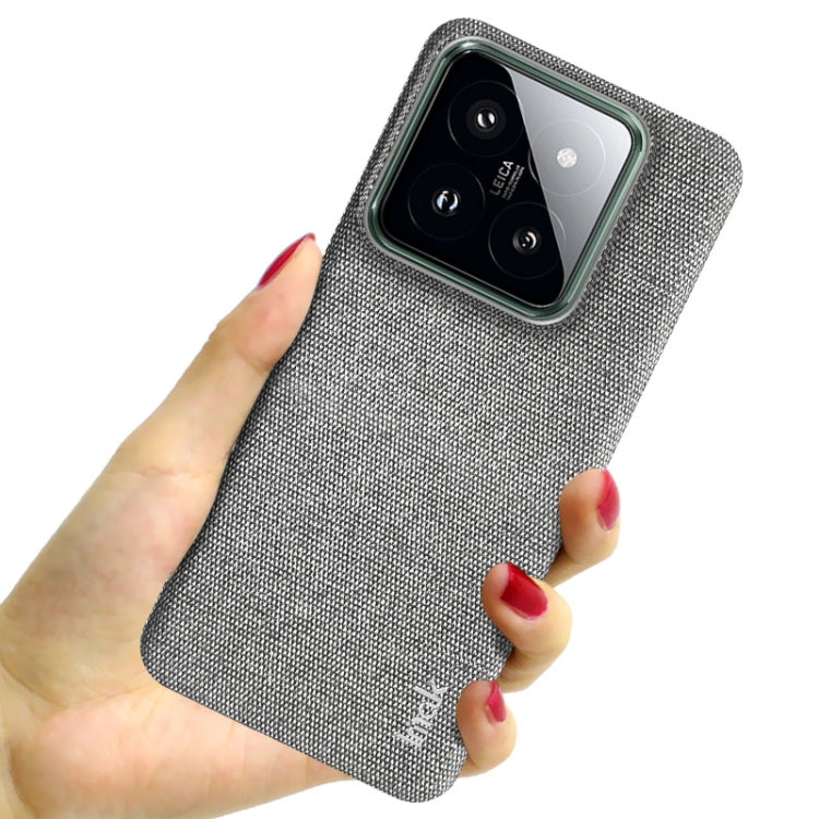 For Xiaomi 14 5G imak Ruiyi Series Cloth Texture PU + PC Phone Case(Light Grey)