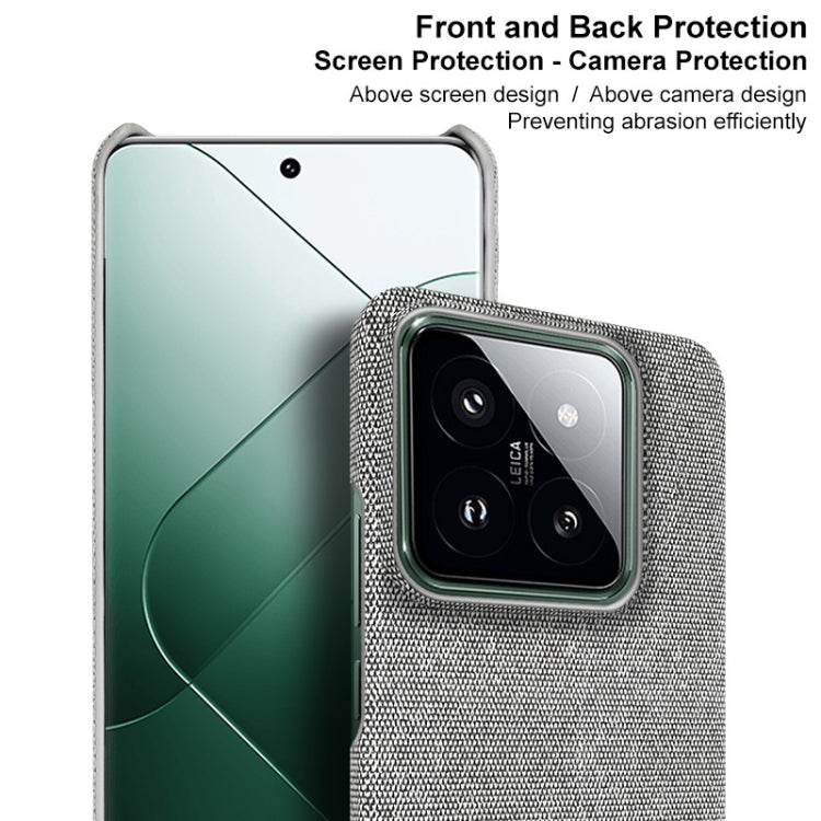 For Xiaomi 14 5G imak Ruiyi Series Cloth Texture PU + PC Phone Case(Light Grey)