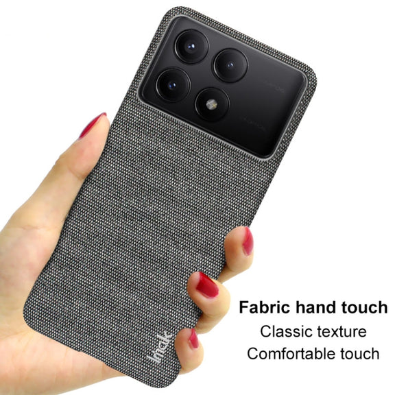 For Xiaomi Redmi K70 5G/K70 Pro 5G imak Ruiyi Series Cloth Texture PU + PC Phone Case(Light Grey)