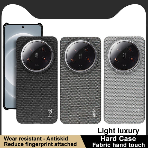 For Xiaomi 14 Ultra 5G imak Ruiyi Series Cloth Texture PU + PC Phone Case(Light Grey)