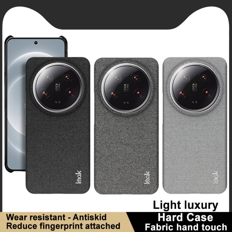 For Xiaomi 14 Ultra 5G imak Ruiyi Series Cloth Texture PU + PC Phone Case(Light Grey)