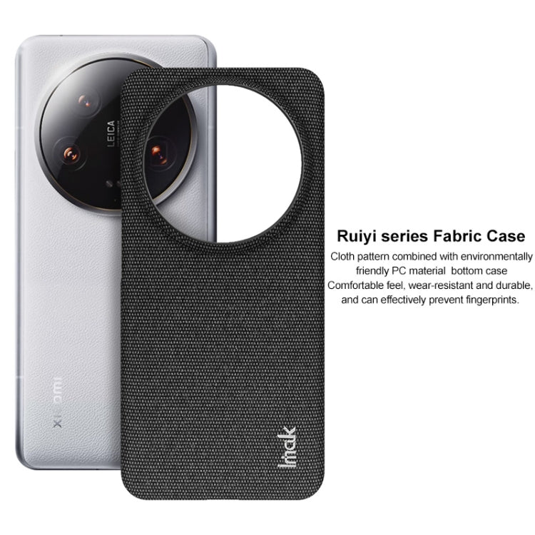 For Xiaomi 14 Ultra 5G imak Ruiyi Series Cloth Texture PU + PC Phone Case(Dark Grey)
