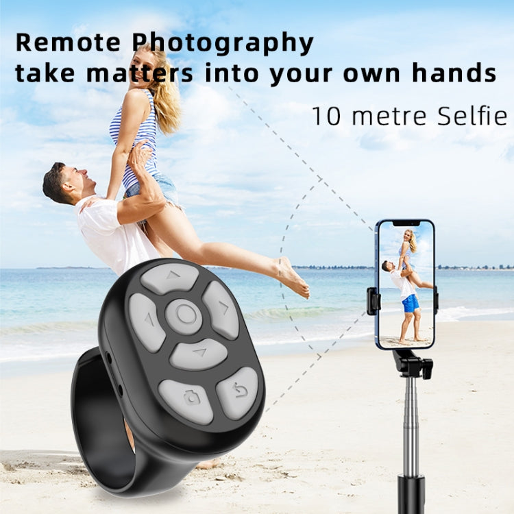 S20 Portable Smart Wireless Bluetooth Ring Remote Control with Charging Case(Black)