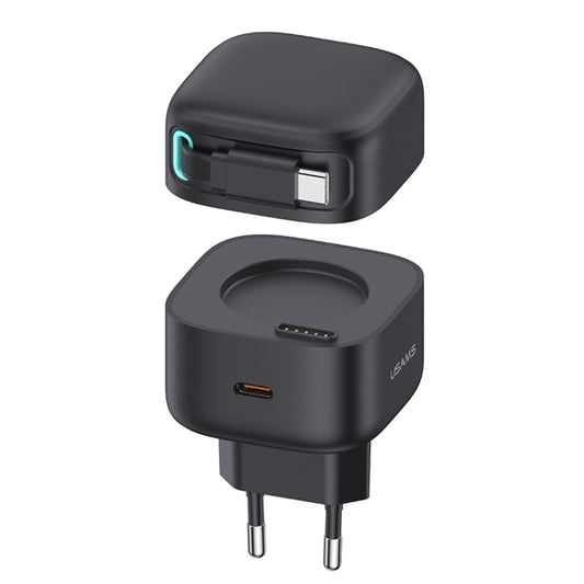 USAMS US-CC202 SMF Series PD35W Dual Type-C Port GaN Fast Charger, EU Plug(Black) - free shipping - PMC Jewellery - Order now!