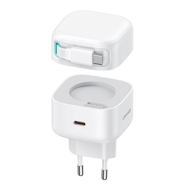 USAMS US-CC202 SMF Series PD35W Dual Type-C Port GaN Fast Charger, EU Plug(White) - free shipping - PMC Jewellery - Order now!