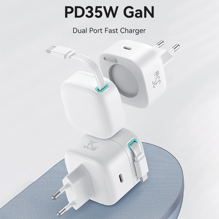 USAMS US-CC202 SMF Series PD35W Dual Type-C Port GaN Fast Charger, EU Plug(Black) - free shipping - PMC Jewellery - Order now!