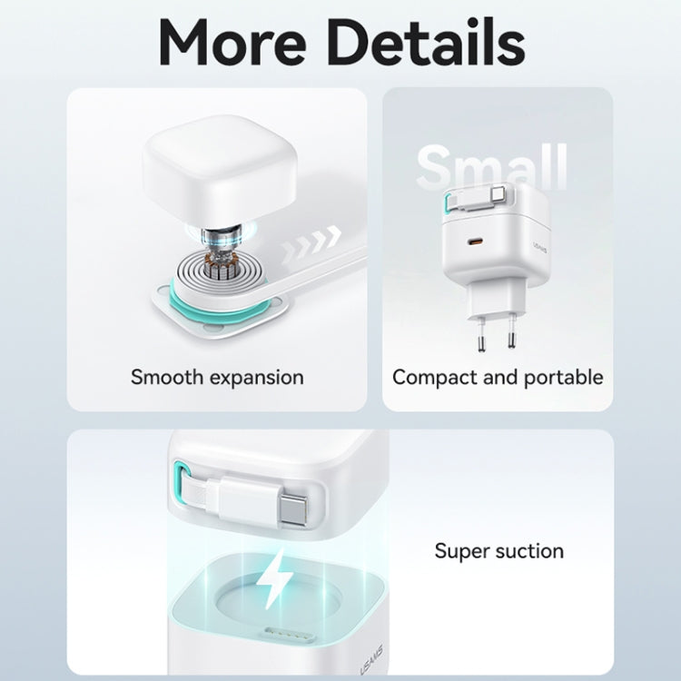 USAMS US-CC202 SMF Series PD35W Dual Type-C Port GaN Fast Charger, EU Plug(White) - free shipping - PMC Jewellery - Order now!