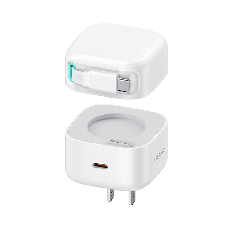 USAMS US-CC203 SMF Series PD35W Dual Type-C Port GaN Fast Charger, US Plug(White) - free shipping - PMC Jewellery - Order now!