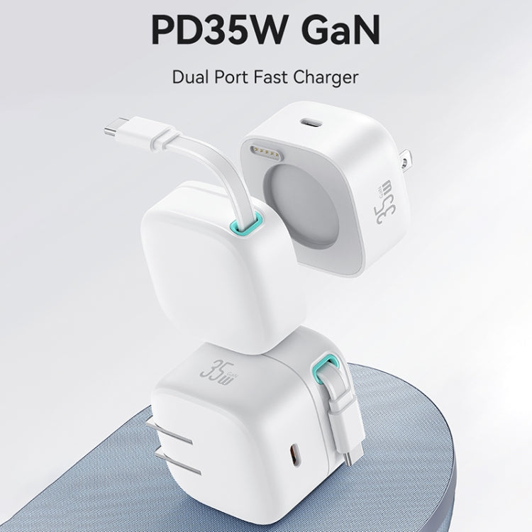 USAMS US-CC203 SMF Series PD35W Dual Type-C Port GaN Fast Charger, US Plug(White) - free shipping - PMC Jewellery - Order now!