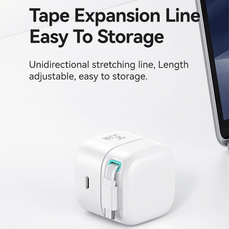 USAMS US-CC203 SMF Series PD35W Dual Type-C Port GaN Fast Charger, US Plug(White) - free shipping - PMC Jewellery - Order now!