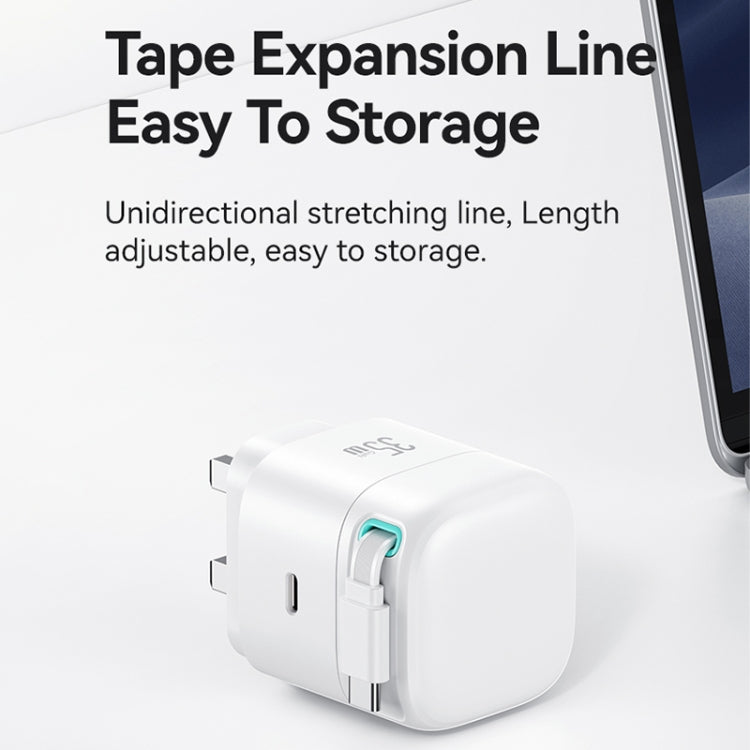 USAMS US-CC204 SMF Series PD35W Dual Type-C Port GaN Fast Charger, UK Plug(White) - free shipping - PMC Jewellery - Order now!