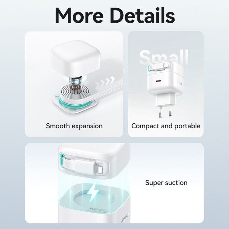 USAMS US-CC209 SMF Series PD35W 8 Pin + Type-C Dual Port GaN Fast Charger, EU Plug(Black) - free shipping - PMC Jewellery - Order now!