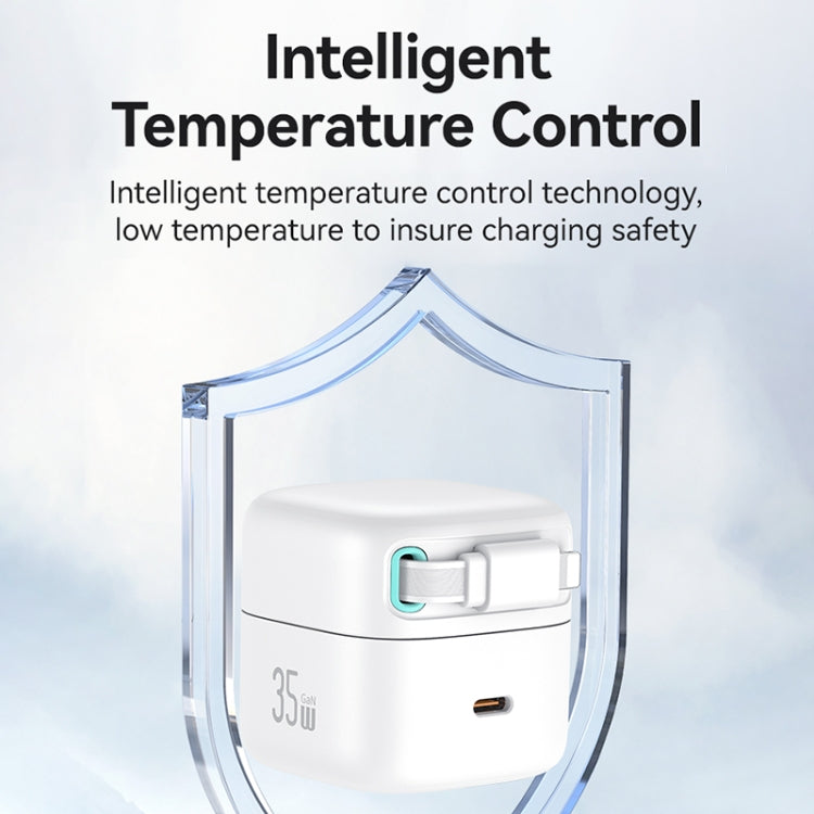 USAMS US-CC210 SMF Series PD35W 8 Pin + Type-C Dual Port GaN Fast Charger, US Plug(White) - free shipping - PMC Jewellery - Order now!