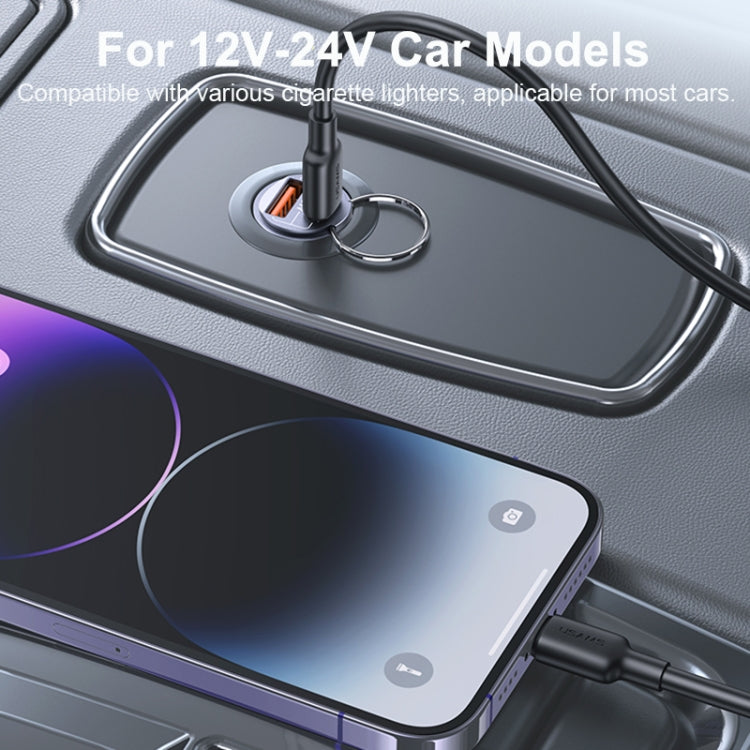 USAMS US-CC206 C38 PD30W USB + Type-C Dual Port Fast Charging Aluminum Alloy Car Charger(Tarnish) - Car Charger by USAMS | Online Shopping South Africa | PMC TechLife | Buy Now Pay Later Mobicred