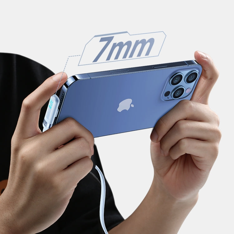 USAMS US-SJ652 PD 30W USB-C/Type-C to 8 Pin Aluminum Alloy Digital Display Fast Charging Elbow Data Cable, Length: 1.2m(Black) - 2 in 1 Cable by USAMS | Online Shopping South Africa | PMC TechLife | Buy Now Pay Later Mobicred