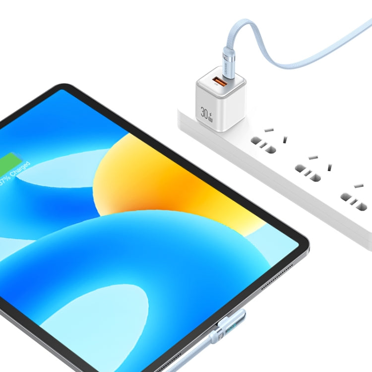 USAMS US-SJ653 PD 100W USB-C/Type-C to USB-C/Type-C Aluminum Alloy Digital Display Fast Charging Elbow Data Cable, Length: 1.2m(Blue) - free shipping - PMC TechLife - Order now!