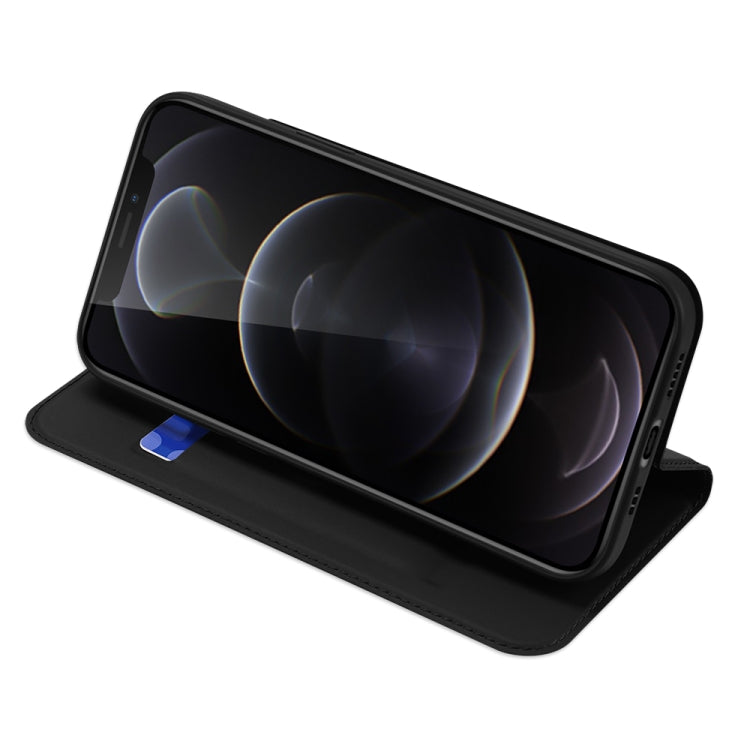 For iPhone 12 / 12 Pro DUX DUCIS Skin Pro Series Horizontal Flip PU + TPU Leather Case, with Holder & Card Slots(Black)