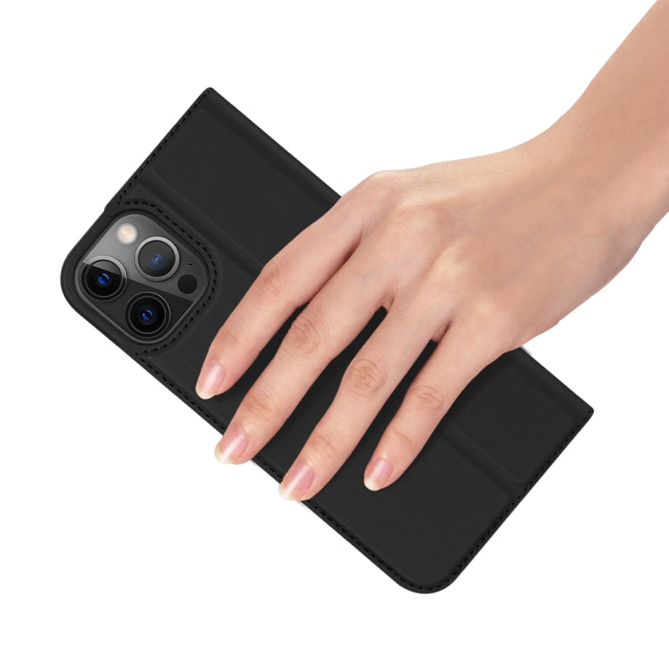 For iPhone 12 / 12 Pro DUX DUCIS Skin Pro Series Horizontal Flip PU + TPU Leather Case, with Holder & Card Slots(Black)