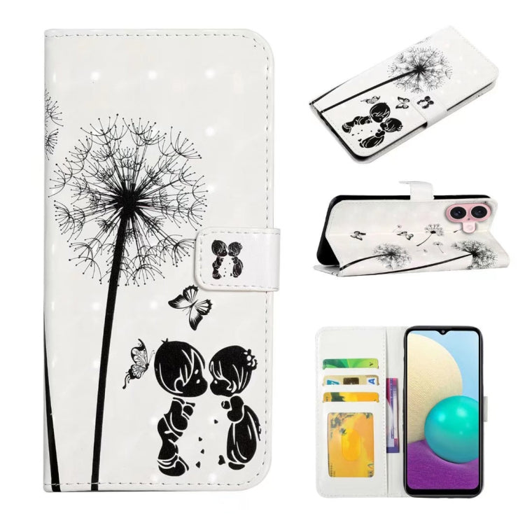 For iPhone 16 Plus Oil Embossed 3D Drawing Leather Phone Case(Couple Dandelion) - free shipping - PMC TechLife - Order now!