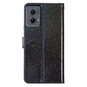 For Motorola Edge 2024 Glitter Powder Flip Leather Phone Case(Black)
