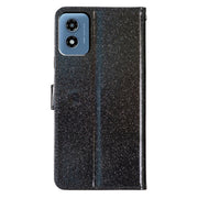 For Motorola Moto G Play 2024 Glitter Powder Flip Leather Phone Case(Black)